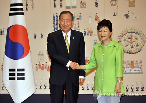 박근혜 유엔사무총장 반기문 회견