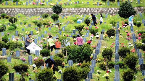 추석이 다가오자 한국인들 성묘로 다망