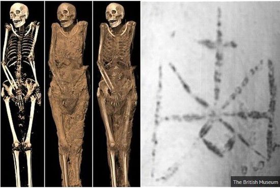 1300년전 이집트 녀성미라 허벅지에서 문신 발견돼