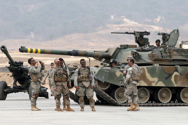 한미 실탄군사연습 거행, 한국측 K1땅크 출동
