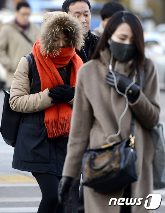 한국 올 겨울 최강 한파 영향받아 기온 급강