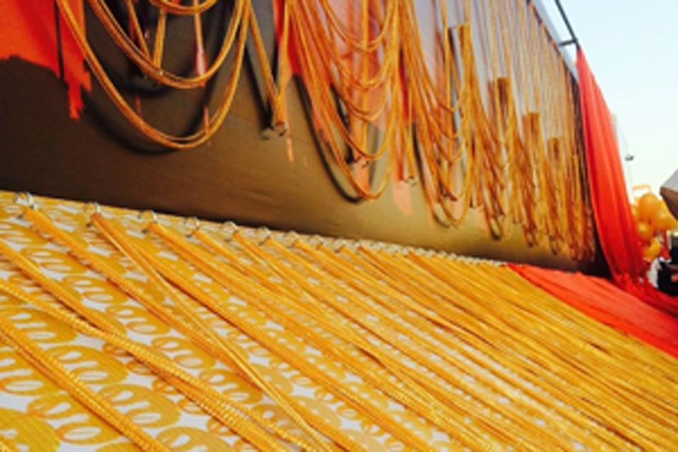 두바이 세계 최장 금목걸이 제조, 길이 5522메터