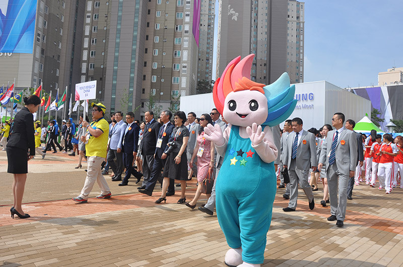 세계대학생 하계올림픽 중국대표단 국기게양식 거행