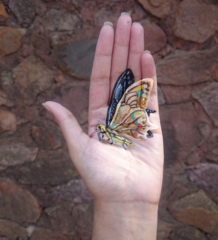 남아프리카 화가, 손바닥에 살아숨쉬는듯한 3D세계 그려 