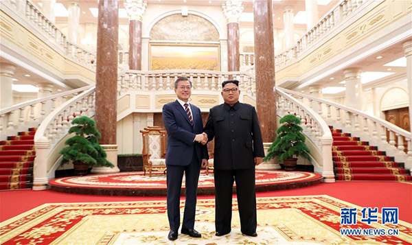 문재인과 김정은 평양에서 회담